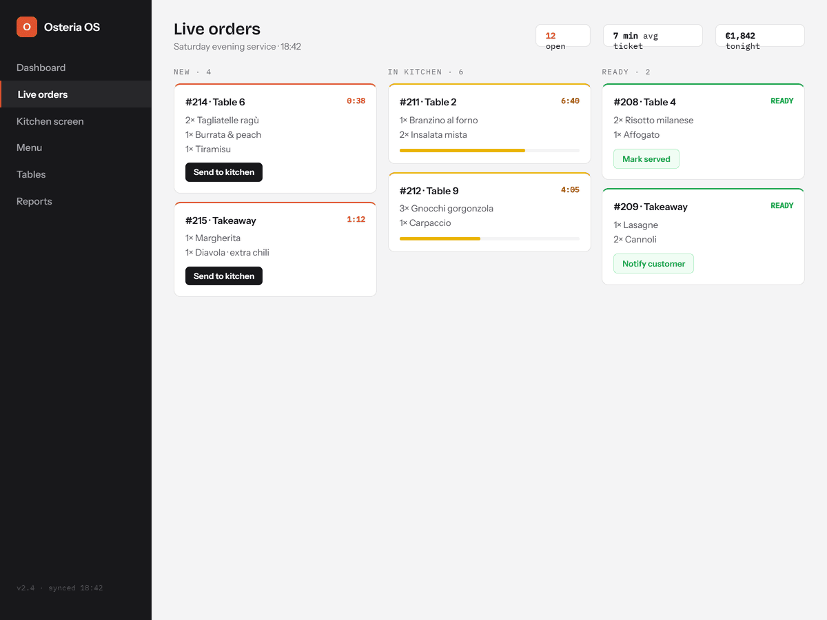 Restaurant ordering system